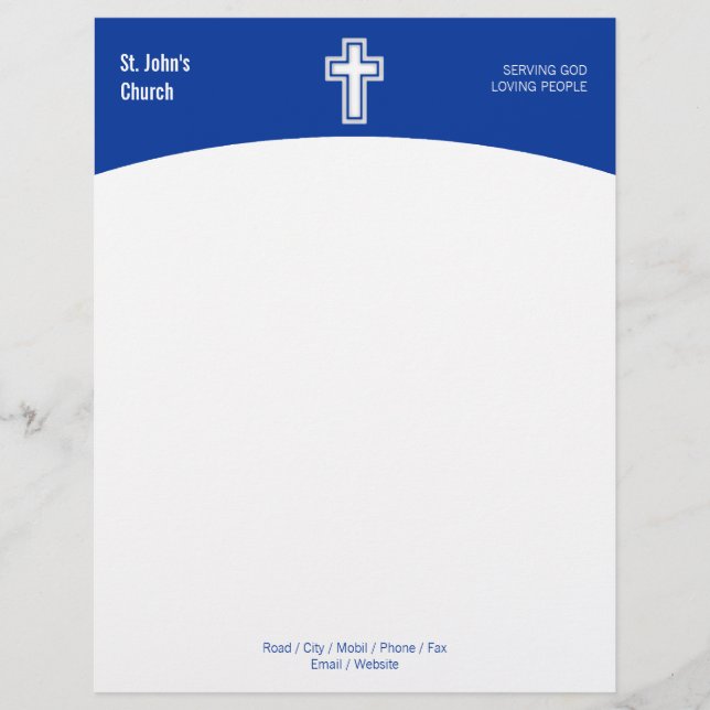 Papel Timbrado Símbolo de Cruz Religiosa Cristã (Frente)