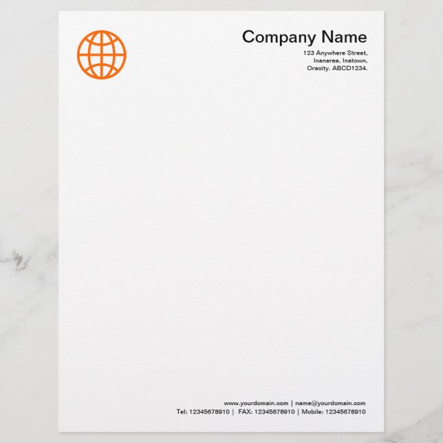 Papel Timbrado Símbolo de Globo - Laranja (Frente)
