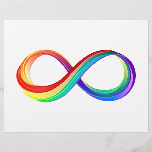Papel Timbrado Símbolo de Infinito Arco-íris em Camadas (Frente)