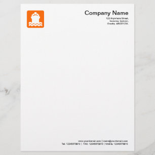 Papel Timbrado Símbolo de Navio - Laranja