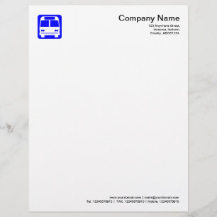 Papel Timbrado Símbolo de Ônibus - Azul