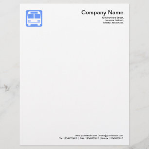 Papel Timbrado Símbolo de Ônibus - Azul Bebê