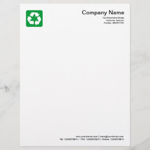 Papel Timbrado Símbolo de Reciclagem - Grass Green