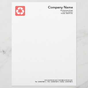 Papel Timbrado Símbolo de Reciclagem - Rosa Tropical