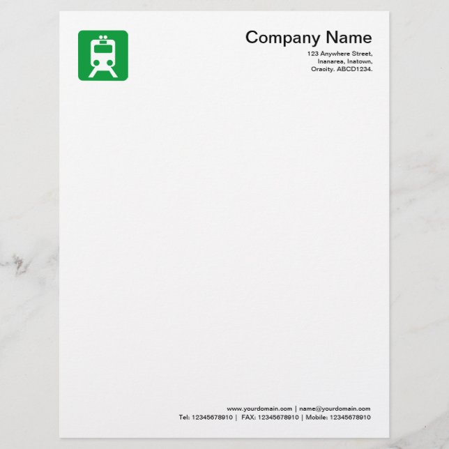 Papel Timbrado Símbolo de Trem - Verde Grama (Frente)