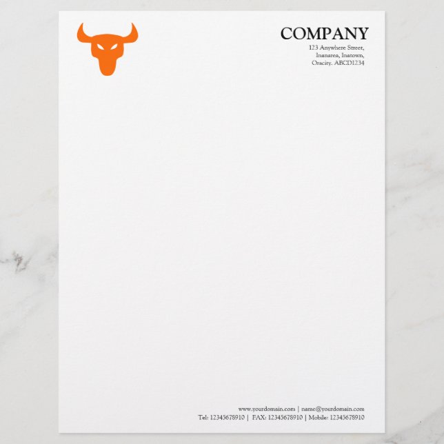 Papel Timbrado Símbolo laranja Steer - Branco (Frente)