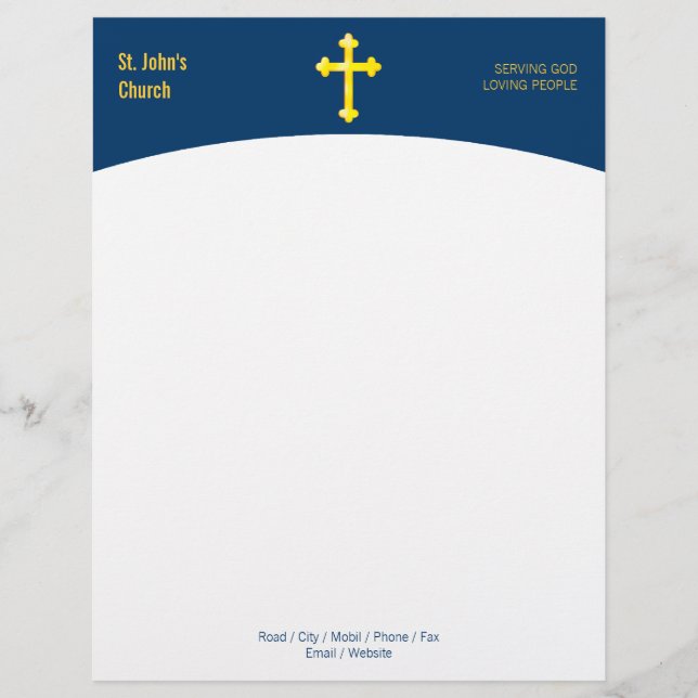 Papel Timbrado Símbolo transversal religioso cristão (Frente)