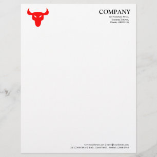 Papel Timbrado Símbolo vermelho Steer - Branco