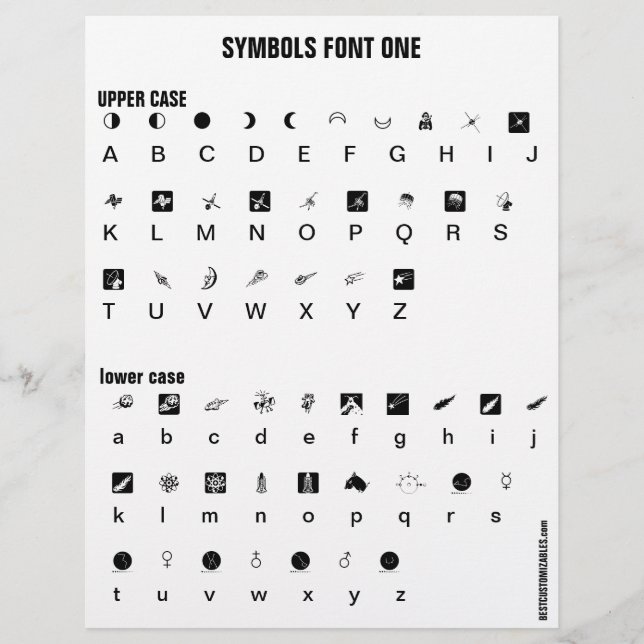 Papel Timbrado SÍMBOLOS 1 - Exemplo de fonte Zazzle Letterhead (Frente)