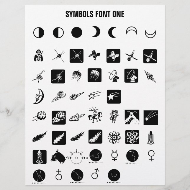 Papel Timbrado SÍMBOLOS 1 - Exemplo de fonte Zazzle Letterhead (Frente)