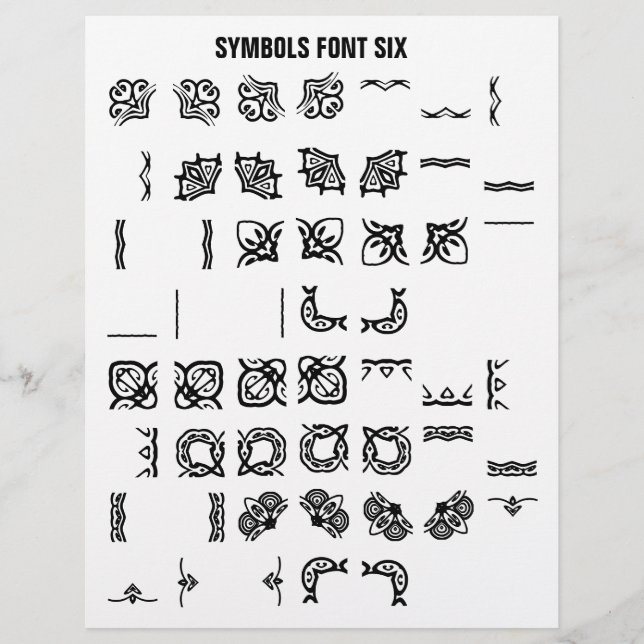 Papel Timbrado SÍMBOLOS 6 - Exemplo de fonte Zazzle Letterhead (Frente)