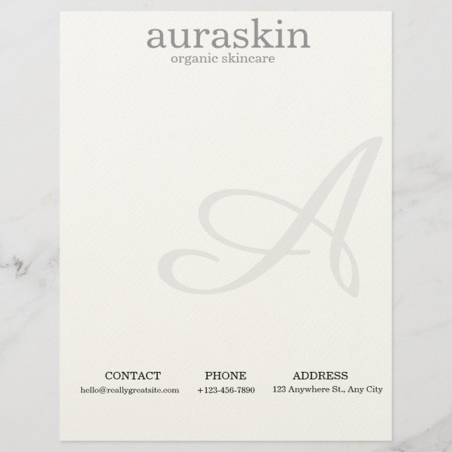 Papel Timbrado Simple Clean Skincare Letterhead for Beauty Brands (Frente)