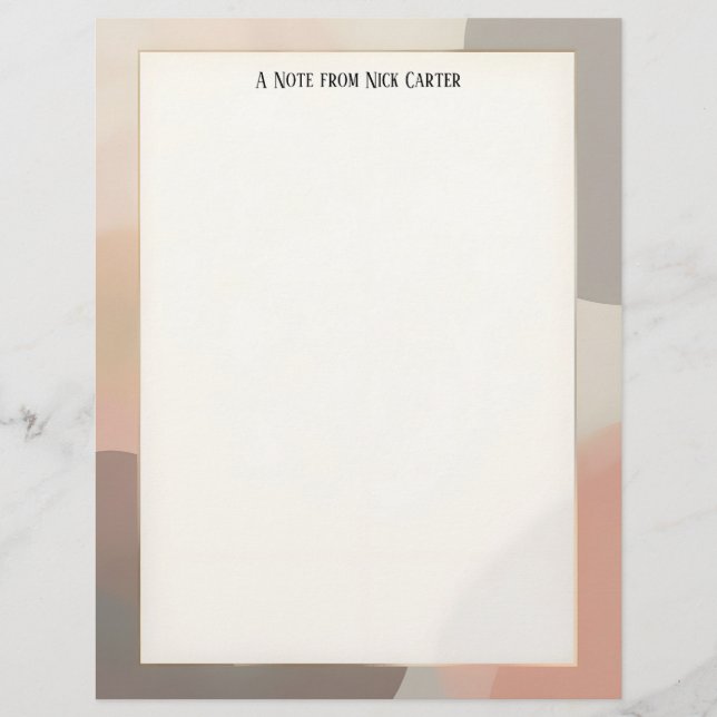 Papel Timbrado Simple Earth Tones Stationery Paper (Frente)