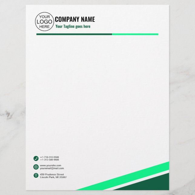 Papel Timbrado Simple elegant green (Frente)