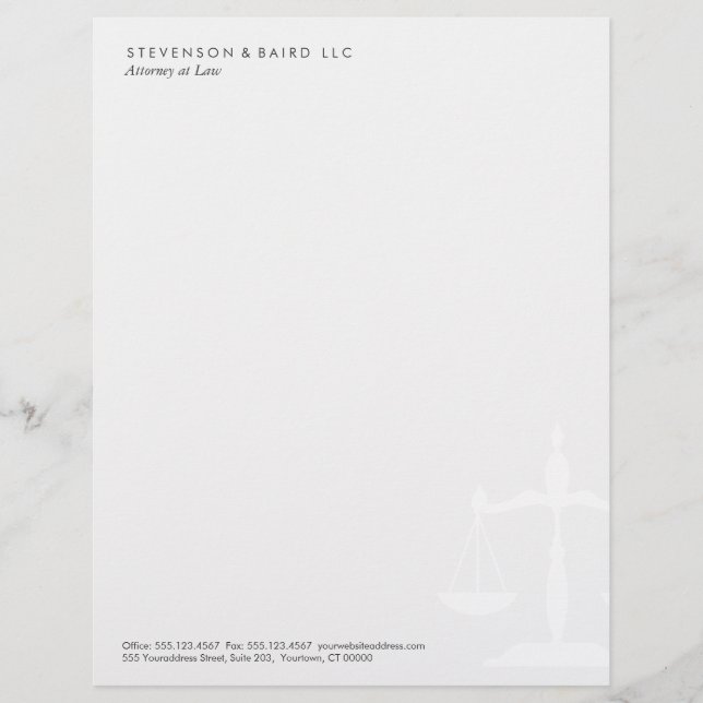 Papel Timbrado Simples Attorney Letterhead (Frente)