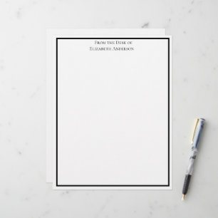 Papel Timbrado Simples Branco Preto Profissional Personalizado
