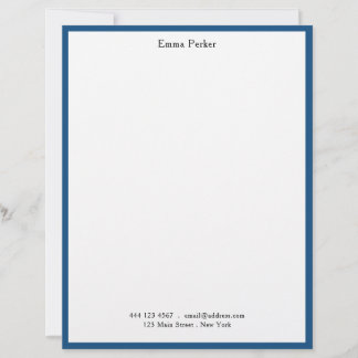 Papel Timbrado simples confiança corporativa azul imobiliário