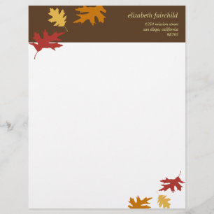 Papel Timbrado Simplesmente a queda deixa a outono o tema marrom