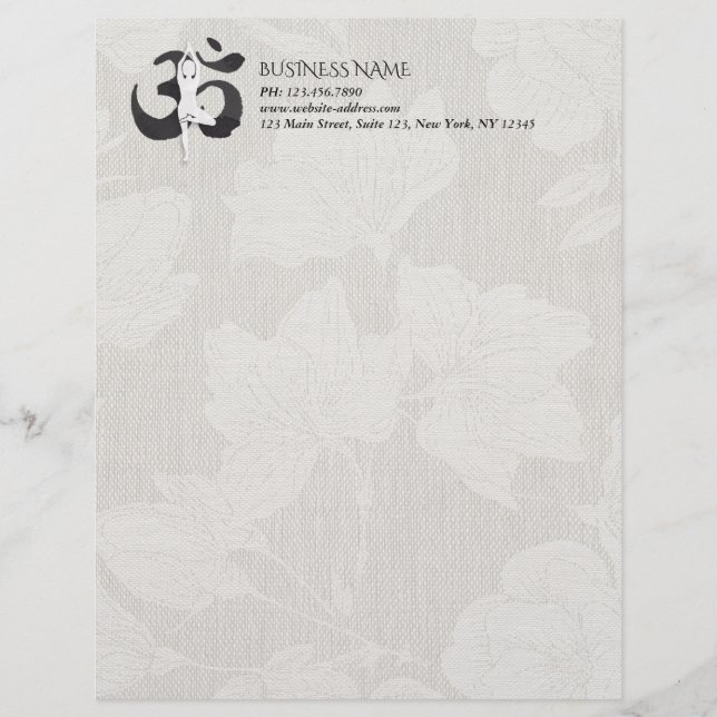 Papel Timbrado Sinal de Dose Om de Meditação por Aquarela de Inst (Frente)