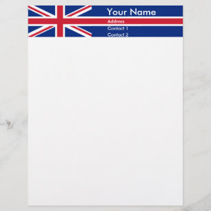 Papel Timbrado Sinalizador personalizado do Reino Unido