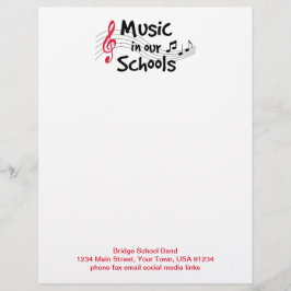Papel Timbrado Sintonize com a música na sua letterhead
