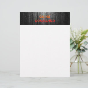 Papel Timbrado SlipperyJoe está indo Comando carta laranja vermel