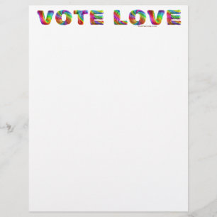 Papel Timbrado SlipperyJoe voto amor igualdade pelo pelo colorido