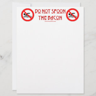 Papel Timbrado SlipperyJoe's Não Colher Bacon aviso vermelho home