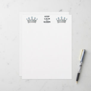 Papel Timbrado SlipperyJoe's rainha keep calm coroa de prata poli