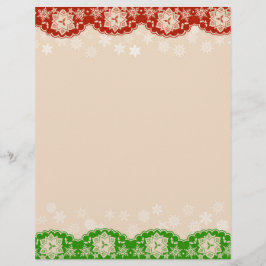 Papel Timbrado Snowflake Lace Christmas Garland Stationery