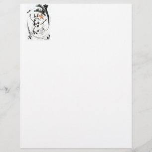 Papel Timbrado Snowman no Swirling Snow Letterhead