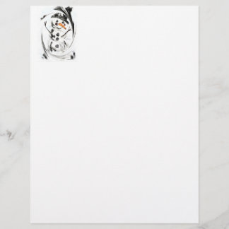 Papel Timbrado Snowman no Swirling Snow Letterhead