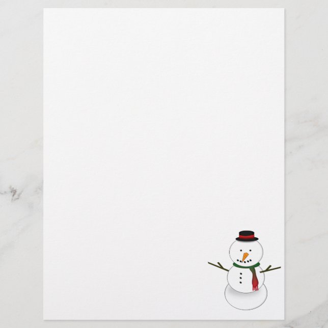 Papel Timbrado Snowman Stationery (Frente)
