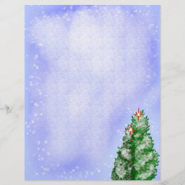 Papel Timbrado Snowy Christmas Trees