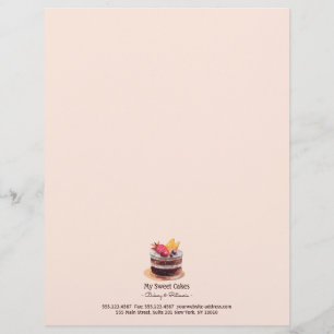 Papel Timbrado Sobremesa de cupcake de bolo de água moderno