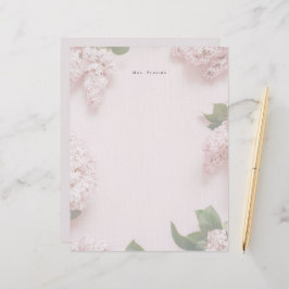 Papel Timbrado Soft Pink Lilac Personalized Feminine