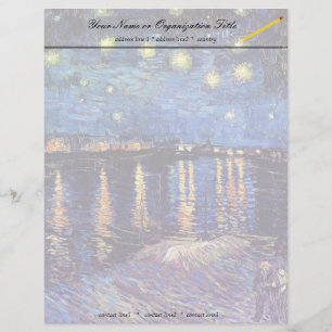 Papel Timbrado Starry Night sobre o Rhone, por Vincent van Gogh.