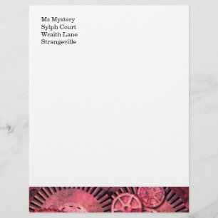 Papel Timbrado Steampink Steampunk cor-de-rosa