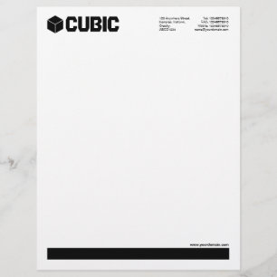 Papel Timbrado Sublinhado (Logotipo Cubo) - Preto