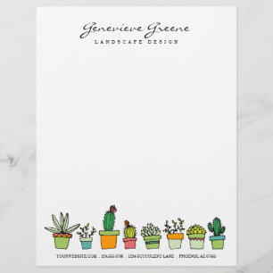 Papel Timbrado Succult Garden Letterhead