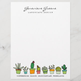 Papel Timbrado Succult Garden Letterhead