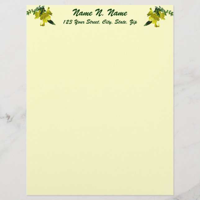 Papel Timbrado Sundrops Primrose Series Letterhead (Frente)