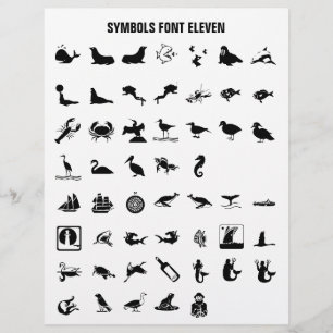 Papel Timbrado SYMBOLS 11 - Zazzle Font Sample Letterhead