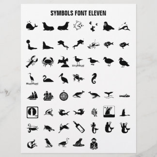 Papel Timbrado SYMBOLS 11 - Zazzle Font Sample Letterhead