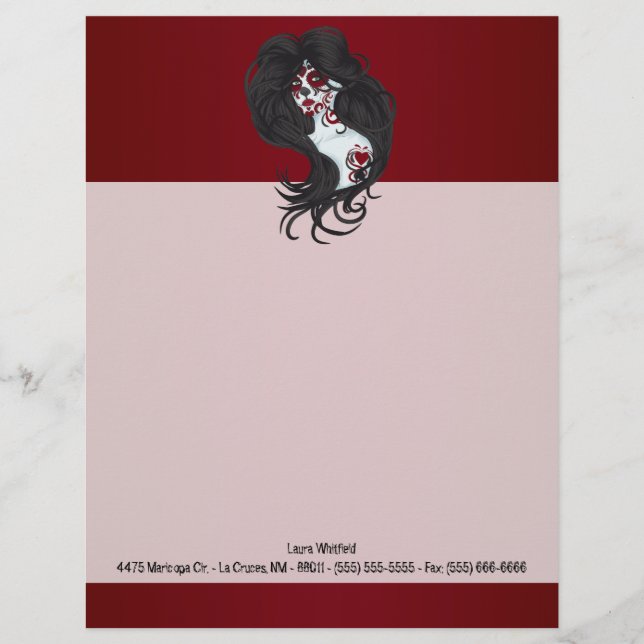 Papel Timbrado Tatuagem Dia da Carta de Açúcar Morto (Frente)