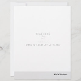 Papel Timbrado Teacher name elegant quote modern white frame
