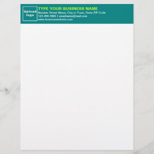 Papel Timbrado Teal Green Cabeçalho Comercial Letterhead