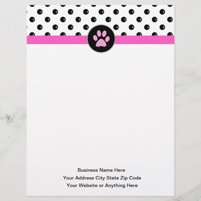 Papel Timbrado Tema Pet Care Trendy Letterhead (Frente)