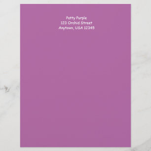 Papel Timbrado Tendy Orchid Purple Letterhead, Personalizada