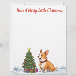 Papel Timbrado Tenha um Feliz Natal - Corgi